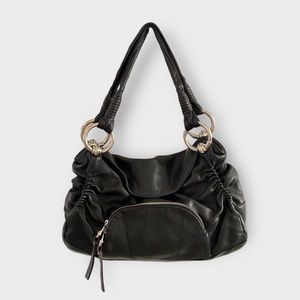 Elegant Black Leather Shoulder Bag